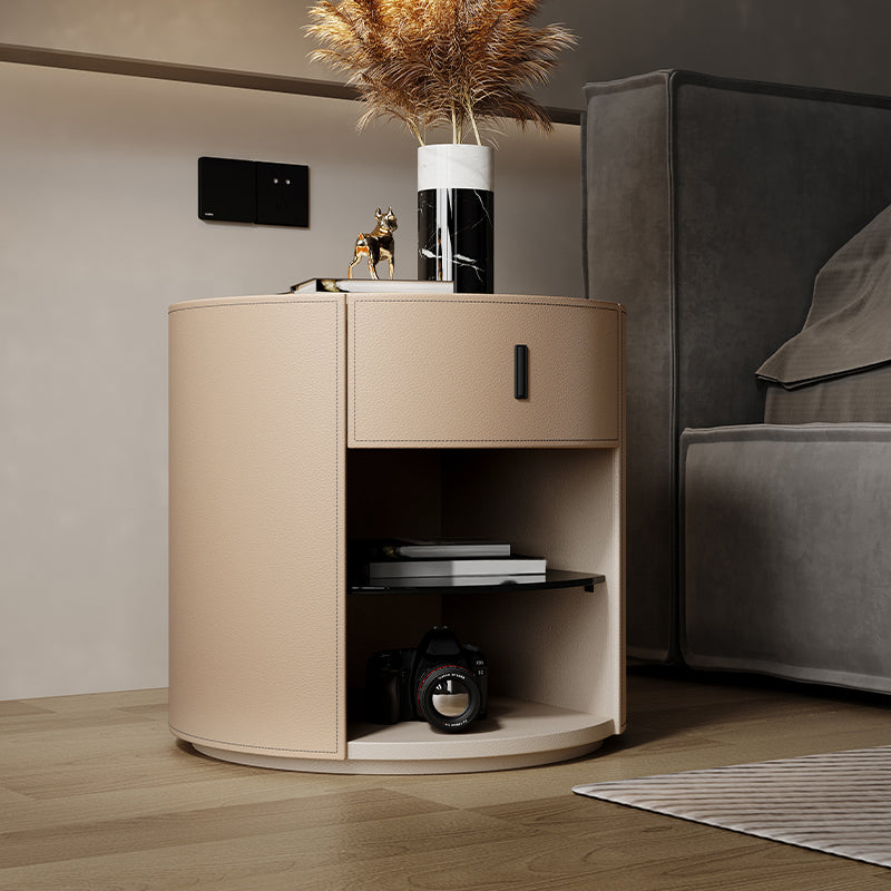Cama de madera sólida Nightshork Storage Accent Table Nightsnand con cajón