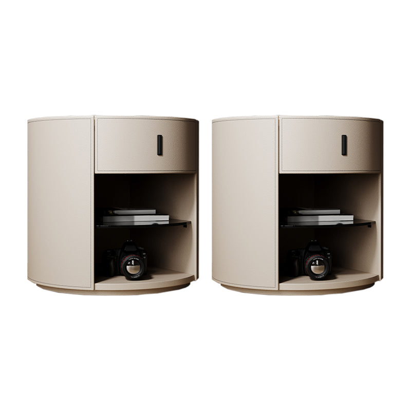 Cama de madera sólida Nightshork Storage Accent Table Nightsnand con cajón