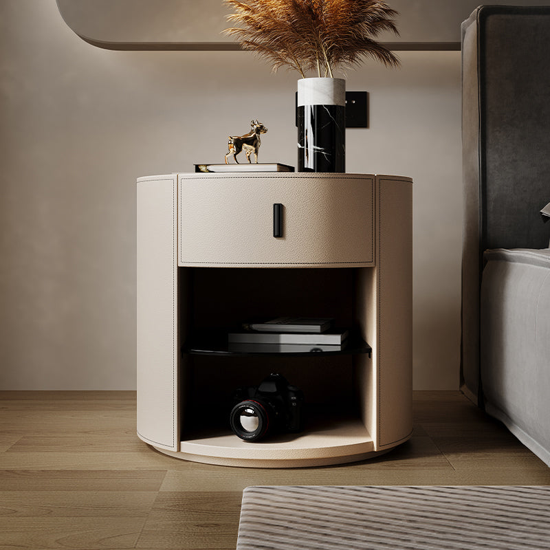 Cama de madera sólida Nightshork Storage Accent Table Nightsnand con cajón