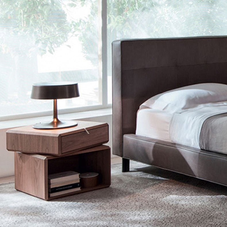 Moderna mesa de acento nocturno gabinete de madera maciza para dormitorio