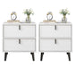 Contemporary Nightstand Faux Wood Bedside Cabinet for Bedroom 16"L x 16"W x 20"H White 2 Piece Set Clearhalo 'Bedroom Furniture' 'furn' 'furn_night_stand' 'Furniture' 'night_stand' 'Nightstands' 6457554