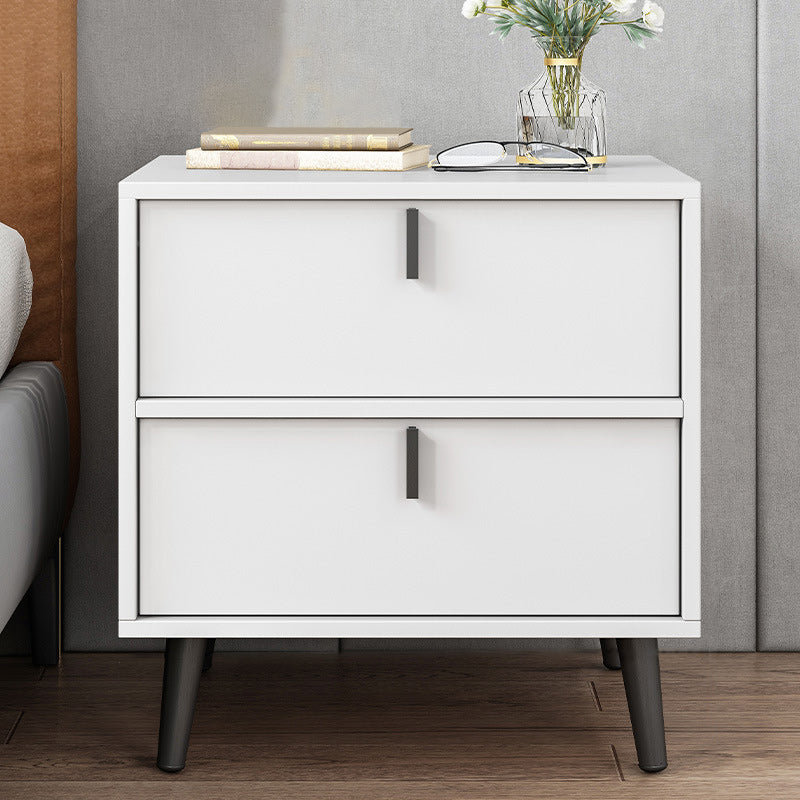 Contemporary Nightstand Faux Wood Bedside Cabinet for Bedroom 20"L x 16"W x 20"H White 1 Piece Clearhalo 'Bedroom Furniture' 'furn' 'furn_night_stand' 'Furniture' 'night_stand' 'Nightstands' 6457556