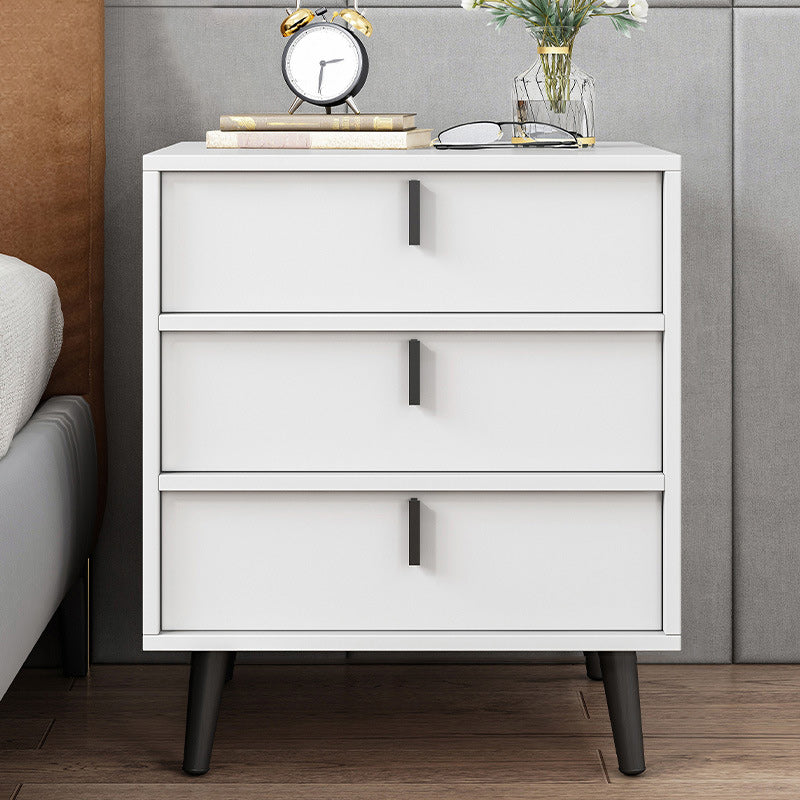 Contemporary Nightstand Faux Wood Bedside Cabinet for Bedroom 19.7"L x 15.7"W x 22"H White 1 Piece Clearhalo 'Bedroom Furniture' 'furn' 'furn_night_stand' 'Furniture' 'night_stand' 'Nightstands' 6457559
