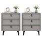 Contemporary Nightstand Faux Wood Bedside Cabinet for Bedroom 19.7"L x 15.7"W x 22"H Grey 2 Piece Set Clearhalo 'Bedroom Furniture' 'furn' 'furn_night_stand' 'Furniture' 'night_stand' 'Nightstands' 6457561