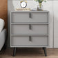 Contemporary Nightstand Faux Wood Bedside Cabinet for Bedroom 19.7"L x 15.7"W x 22"H Grey 1 Piece Clearhalo 'Bedroom Furniture' 'furn' 'furn_night_stand' 'Furniture' 'night_stand' 'Nightstands' 6457573
