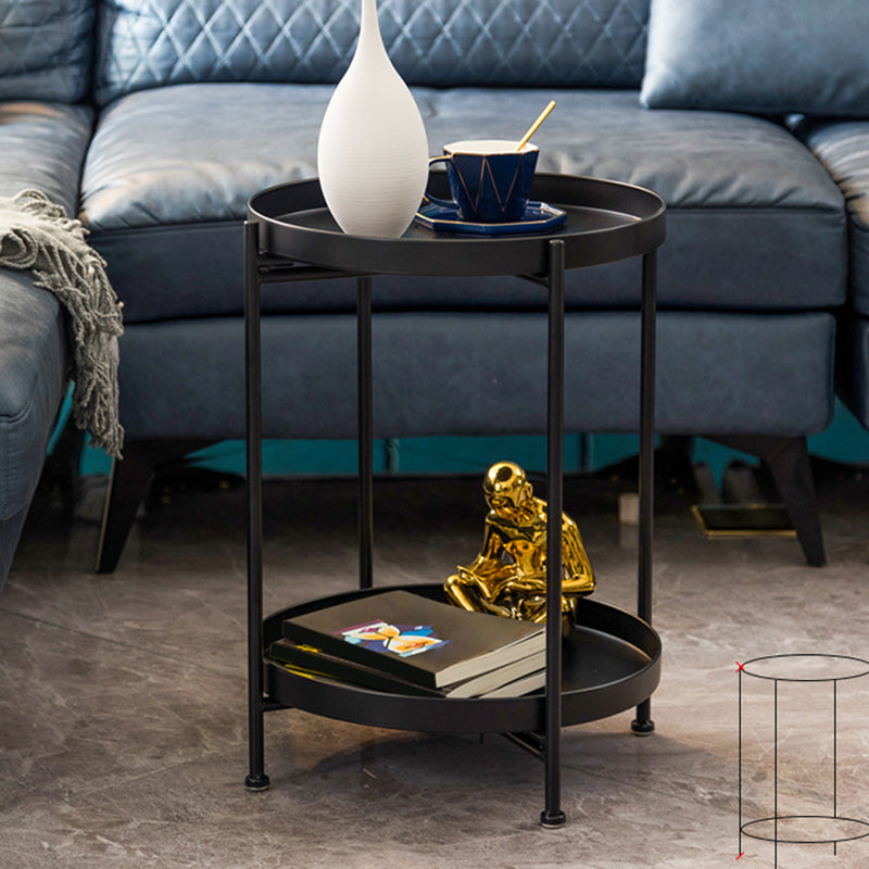 Open Storage Bed Nightstand Industrial Accent Table Nightstand for Bedroom 14.6"L x 14.6"W x 20.5"H Black 1 Piece Clearhalo 'Bedroom Furniture' 'furn' 'furn_night_stand' 'Furniture' 'night_stand' 'Nightstands' 6457604