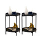 Open Storage Bed Nightstand Industrial Accent Table Nightstand for Bedroom 14.6"L x 14.6"W x 20.5"H Black 2 Piece Set Clearhalo 'Bedroom Furniture' 'furn' 'furn_night_stand' 'Furniture' 'night_stand' 'Nightstands' 6457606