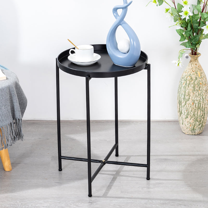 Open Storage Bed Nightstand Industrial Accent Table Nightstand for Bedroom 16"L x 16"W x 20"H Black 1 Piece Clearhalo 'Bedroom Furniture' 'furn' 'furn_night_stand' 'Furniture' 'night_stand' 'Nightstands' 6457616