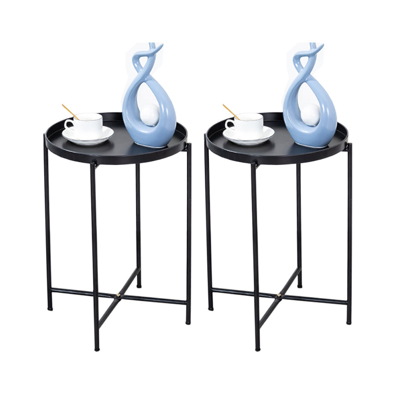 Open Storage Bed Nightstand Industrial Accent Table Nightstand for Bedroom 16"L x 16"W x 20"H Black 2 Piece Set Clearhalo 'Bedroom Furniture' 'furn' 'furn_night_stand' 'Furniture' 'night_stand' 'Nightstands' 6457618