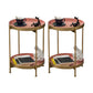 Open Storage Bed Nightstand Industrial Accent Table Nightstand for Bedroom 14.6"L x 14.6"W x 20.5"H Pink Gold 2 Piece Set Clearhalo 'Bedroom Furniture' 'furn' 'furn_night_stand' 'Furniture' 'night_stand' 'Nightstands' 6457622
