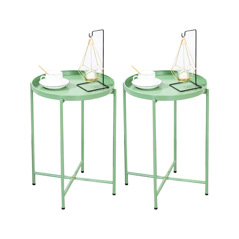 Open Storage Bed Nightstand Industrial Accent Table Nightstand for Bedroom 16"L x 16"W x 20"H Green 2 Piece Set Clearhalo 'Bedroom Furniture' 'furn' 'furn_night_stand' 'Furniture' 'night_stand' 'Nightstands' 6457629