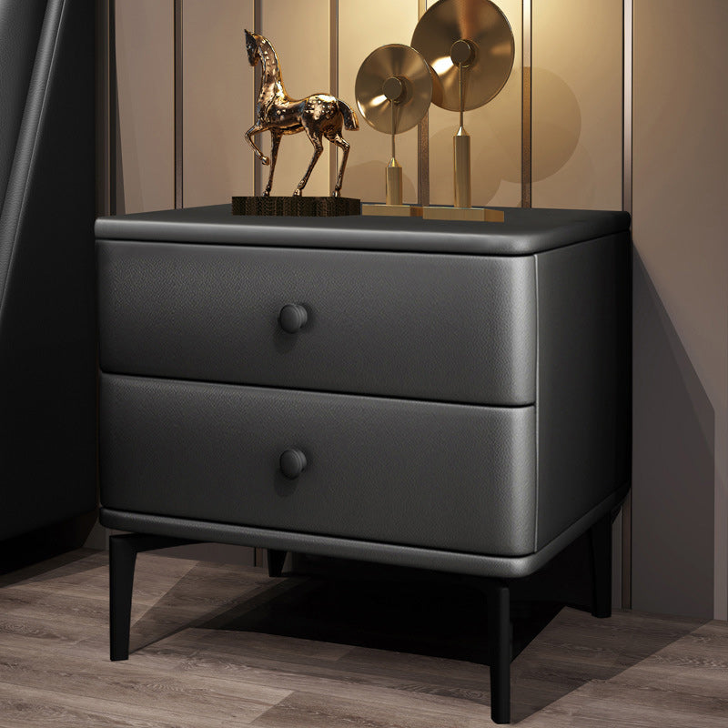 Solid Wood Nightstand Drawer Storage Bedside Cabinet for Bedroom Black 1 Piece Clearhalo 'Bedroom Furniture' 'furn' 'furn_night_stand' 'Furniture' 'night_stand' 'Nightstands' 6457663