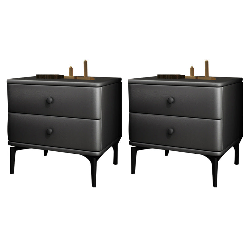 Solid Wood Nightstand Drawer Storage Bedside Cabinet for Bedroom Black 2 Piece Set Clearhalo 'Bedroom Furniture' 'furn' 'furn_night_stand' 'Furniture' 'night_stand' 'Nightstands' 6457664
