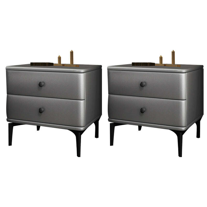 Solid Wood Nightstand Drawer Storage Bedside Cabinet for Bedroom Light Gray 2 Piece Set Clearhalo 'Bedroom Furniture' 'furn' 'furn_night_stand' 'Furniture' 'night_stand' 'Nightstands' 6457668