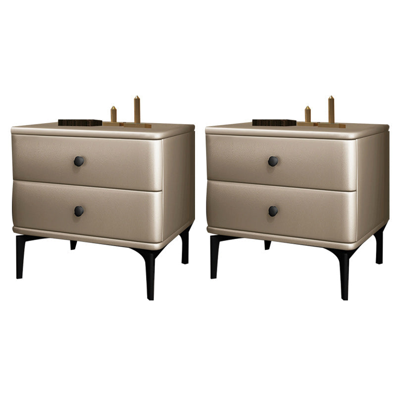 Solid Wood Nightstand Drawer Storage Bedside Cabinet for Bedroom Khaki 2 Piece Set Clearhalo 'Bedroom Furniture' 'furn' 'furn_night_stand' 'Furniture' 'night_stand' 'Nightstands' 6457670