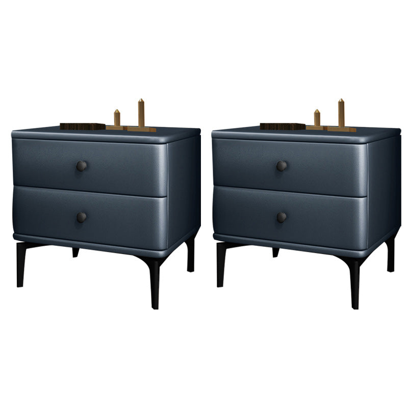 Solid Wood Nightstand Drawer Storage Bedside Cabinet for Bedroom Royal Blue 2 Piece Set Clearhalo 'Bedroom Furniture' 'furn' 'furn_night_stand' 'Furniture' 'night_stand' 'Nightstands' 6457672