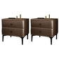 Solid Wood Nightstand Drawer Storage Bedside Cabinet for Bedroom Dark Coffee 2 Piece Set Clearhalo 'Bedroom Furniture' 'furn' 'furn_night_stand' 'Furniture' 'night_stand' 'Nightstands' 6457673