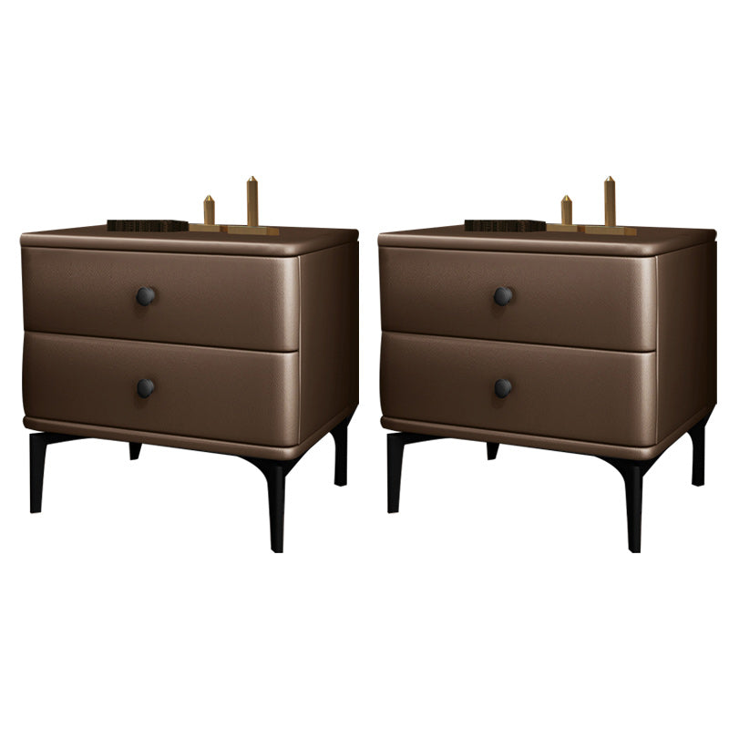 Solid Wood Nightstand Drawer Storage Bedside Cabinet for Bedroom Dark Coffee 2 Piece Set Clearhalo 'Bedroom Furniture' 'furn' 'furn_night_stand' 'Furniture' 'night_stand' 'Nightstands' 6457673