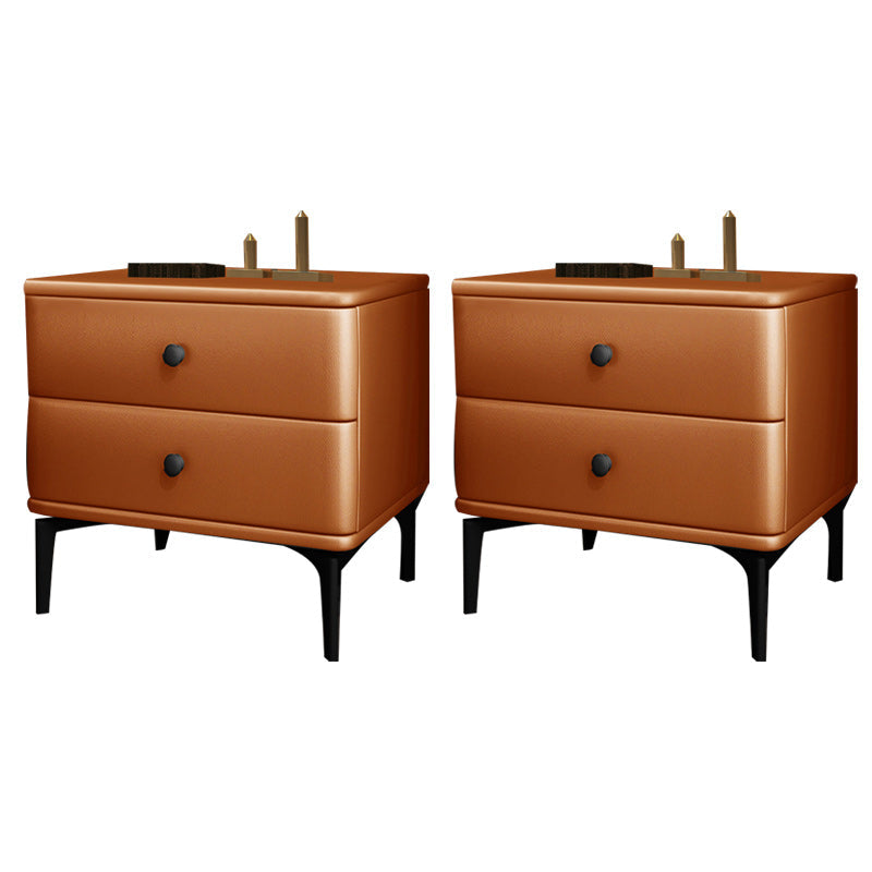 Solid Wood Nightstand Drawer Storage Bedside Cabinet for Bedroom Orange 2 Piece Set Clearhalo 'Bedroom Furniture' 'furn' 'furn_night_stand' 'Furniture' 'night_stand' 'Nightstands' 6457675