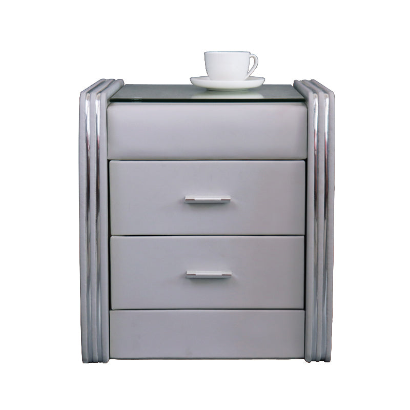 Drawer Storage Bed Nightstand Modern Accent Table Nightstand for Bedroom Light Gray 1 Piece Clearhalo 'Bedroom Furniture' 'furn' 'furn_night_stand' 'Furniture' 'night_stand' 'Nightstands' 6457689