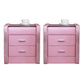 Drawer Storage Bed Nightstand Modern Accent Table Nightstand for Bedroom Pink 2 Piece Set Clearhalo 'Bedroom Furniture' 'furn' 'furn_night_stand' 'Furniture' 'night_stand' 'Nightstands' 6457701