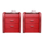 Drawer Storage Bed Nightstand Modern Accent Table Nightstand for Bedroom Red 2 Piece Set Clearhalo 'Bedroom Furniture' 'furn' 'furn_night_stand' 'Furniture' 'night_stand' 'Nightstands' 6457707