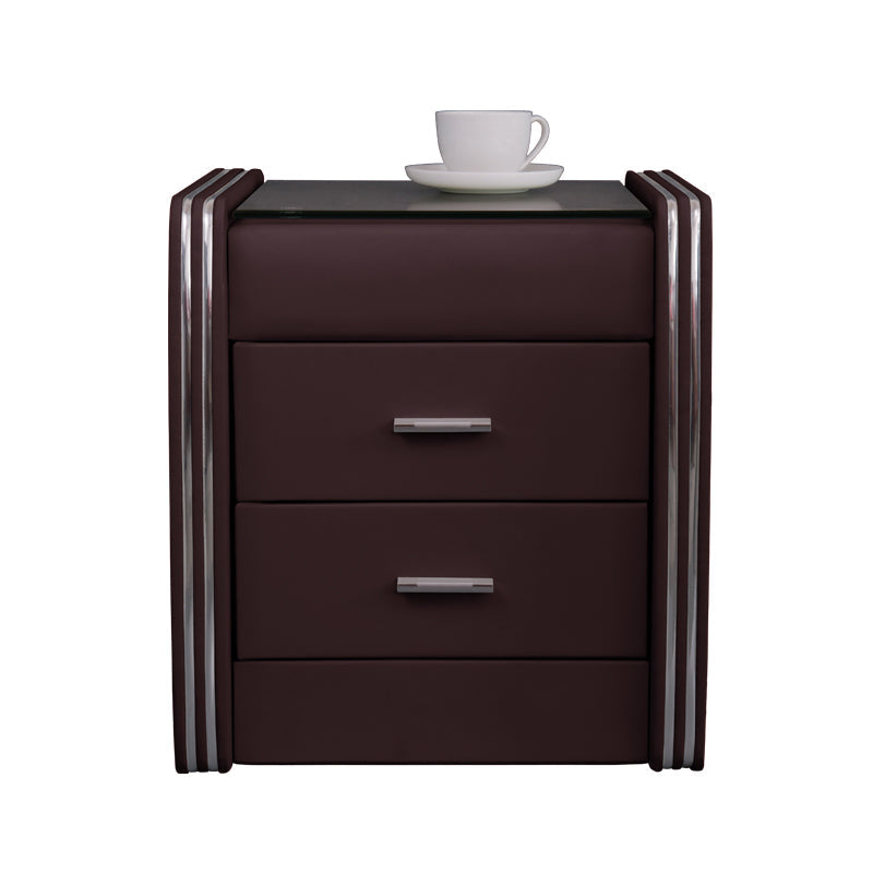 Drawer Storage Bed Nightstand Modern Accent Table Nightstand for Bedroom Dark Coffee 1 Piece Clearhalo 'Bedroom Furniture' 'furn' 'furn_night_stand' 'Furniture' 'night_stand' 'Nightstands' 6457708