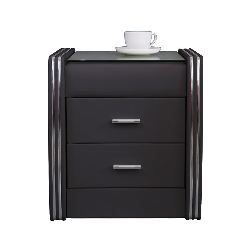 Drawer Storage Bed Nightstand Modern Accent Table Nightstand for Bedroom Black 1 Piece Clearhalo 'Bedroom Furniture' 'furn' 'furn_night_stand' 'Furniture' 'night_stand' 'Nightstands' 6457710