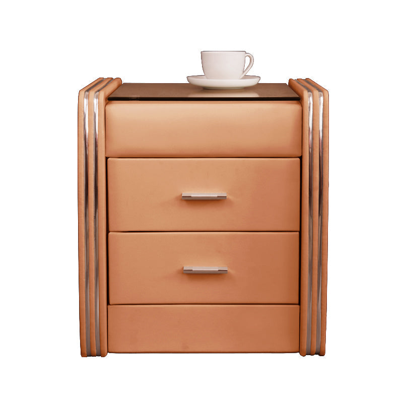 Drawer Storage Bed Nightstand Modern Accent Table Nightstand for Bedroom Khaki 1 Piece Clearhalo 'Bedroom Furniture' 'furn' 'furn_night_stand' 'Furniture' 'night_stand' 'Nightstands' 6457712