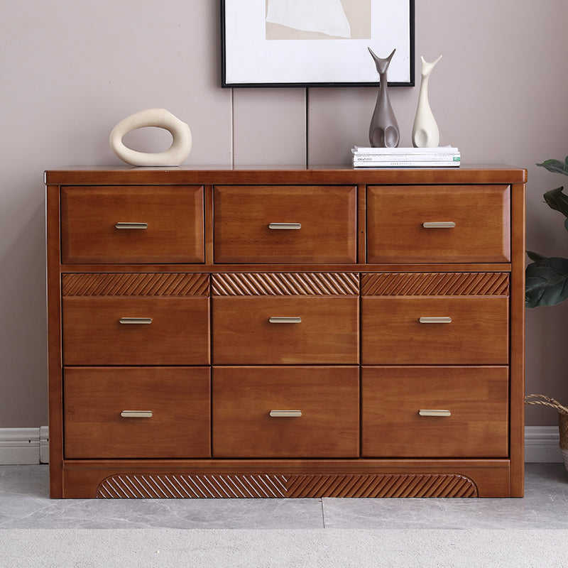 Glam Rubber Wood Storage Chest Home Horizontal Chest with 9 Drawers Clearhalo 'Bedroom Furniture' 'Dressers & Chests' 'dressers_chests' 'furn' 'furn_dressers_chests' 'Furniture' 6457792