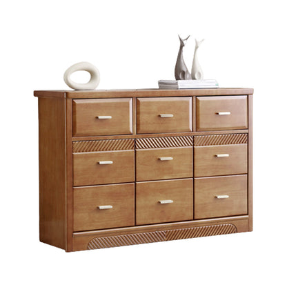 Glam Rubber Wood Storage Chest Home Horizontal Chest with 9 Drawers Natural Clearhalo 'Bedroom Furniture' 'Dressers & Chests' 'dressers_chests' 'furn' 'furn_dressers_chests' 'Furniture' 6457794