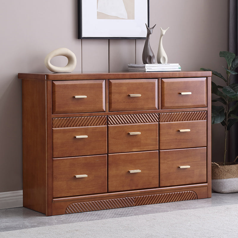 Glam Rubber Wood Storage Chest Home Horizontal Chest with 9 Drawers Clearhalo 'Bedroom Furniture' 'Dressers & Chests' 'dressers_chests' 'furn' 'furn_dressers_chests' 'Furniture' 6457798