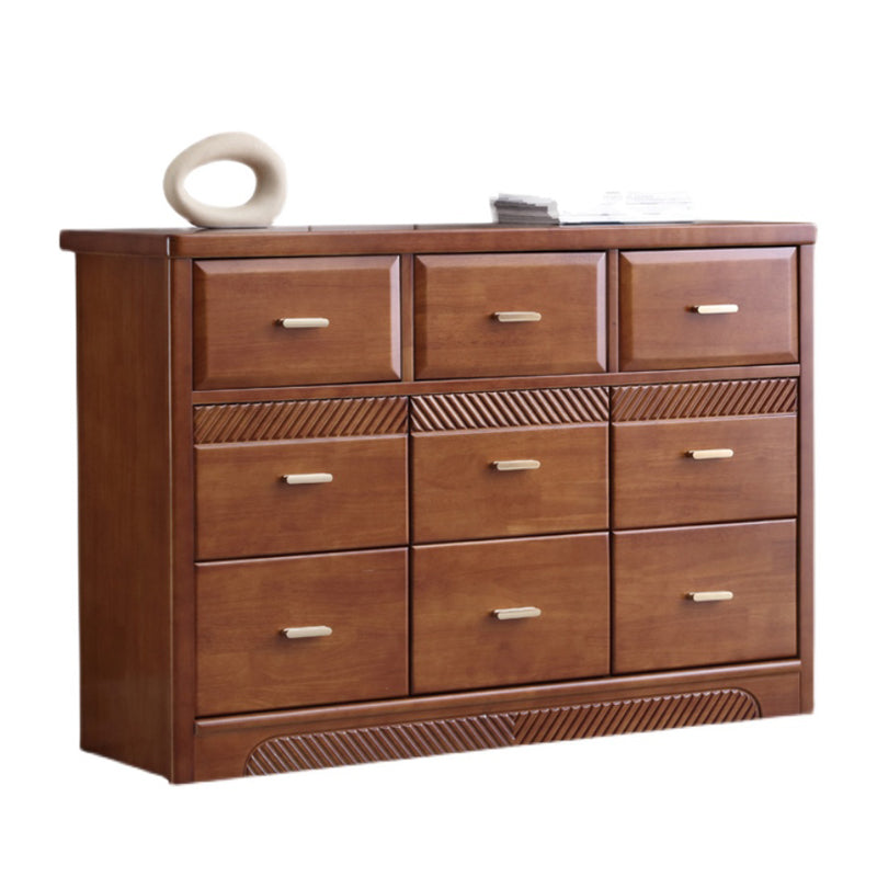 Glam Rubber Wood Storage Chest Home Horizontal Chest with 9 Drawers Clearhalo 'Bedroom Furniture' 'Dressers & Chests' 'dressers_chests' 'furn' 'furn_dressers_chests' 'Furniture' 6457799