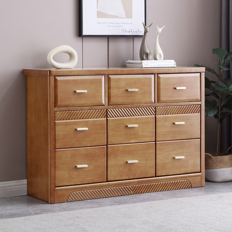Glam Rubber Wood Storage Chest Home Horizontal Chest with 9 Drawers Clearhalo 'Bedroom Furniture' 'Dressers & Chests' 'dressers_chests' 'furn' 'furn_dressers_chests' 'Furniture' 6457804