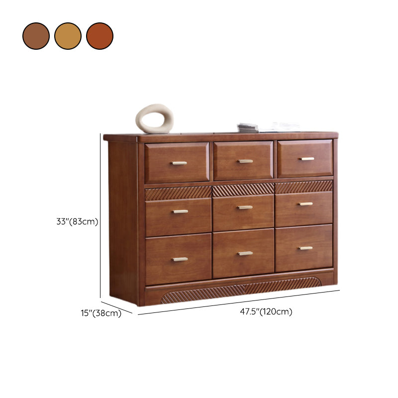 Glam Rubber Wood Storage Chest Home Horizontal Chest with 9 Drawers Clearhalo 'Bedroom Furniture' 'Dressers & Chests' 'dressers_chests' 'furn' 'furn_dressers_chests' 'Furniture' 6457806