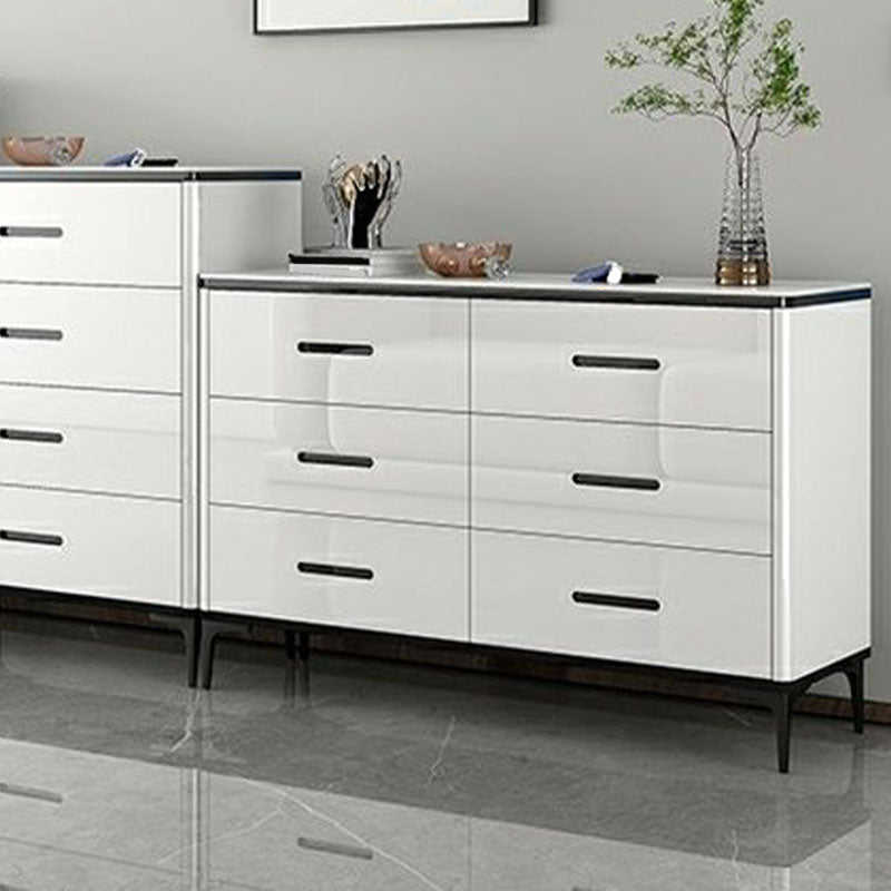 Zeitgenössische Schlafzimmer-Aufbewahrungstruhe in Steinweiß mit Schubladen