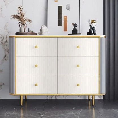 Glam Bedroom Chest Stone 16"Wide Storage Chest with Metal Legs White-Gray 6 Clearhalo 'Bedroom Furniture' 'Dressers & Chests' 'dressers_chests' 'furn' 'furn_dressers_chests' 'Furniture' 6457865