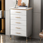 Glam White Vertical Stone Storage Chest Bedroom Chest with Drawers