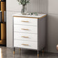 Glam White Vertical Stone Storage Chest Bedroom Chest with Drawers