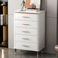 Glam White Vertical Stone Storage Chest Bedroom Chest with Drawers