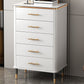 Glam White Vertical Stone Storage Chest Bedroom Chest with Drawers