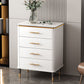 Glam White Vertical Stone Storage Chest Bedroom Chest with Drawers