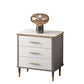 Glam White Vertical Stone Storage Chest Bedroom Chest with Drawers
