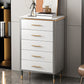 Glam White Vertical Stone Storage Chest Bedroom Chest with Drawers