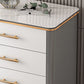 Glam White Vertical Stone Storage Chest Bedroom Chest with Drawers
