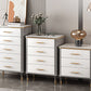 Glam White Vertical Stone Storage Chest Bedroom Chest with Drawers