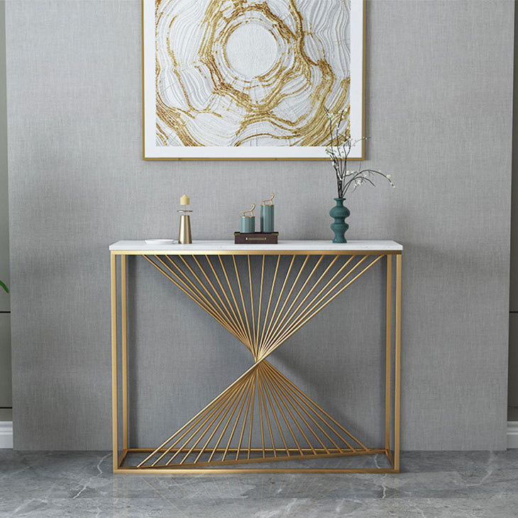 Table de la consola de 11.81 pulgadas de ancho Mesa de acento de mármol con 1 estante