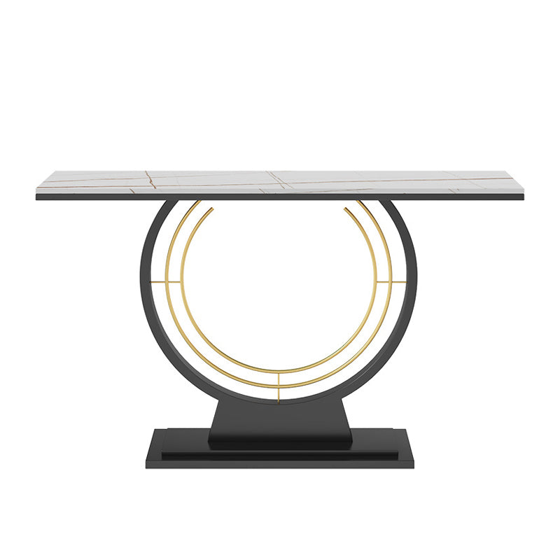 Stone Rectangle Console Table 1-shelf 31.5" Tall End Table for Hall Clearhalo 'Console Tables' 'console_tables' 'Entry & Mudroom Furniture' 'furn' 'furn_console_tables' 'Furniture' 6458125