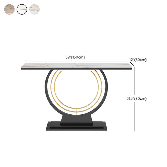 Stone Rectangle Console Table 1-shelf 31.5" Tall End Table for Hall Clearhalo 'Console Tables' 'console_tables' 'Entry & Mudroom Furniture' 'furn' 'furn_console_tables' 'Furniture' 6458135