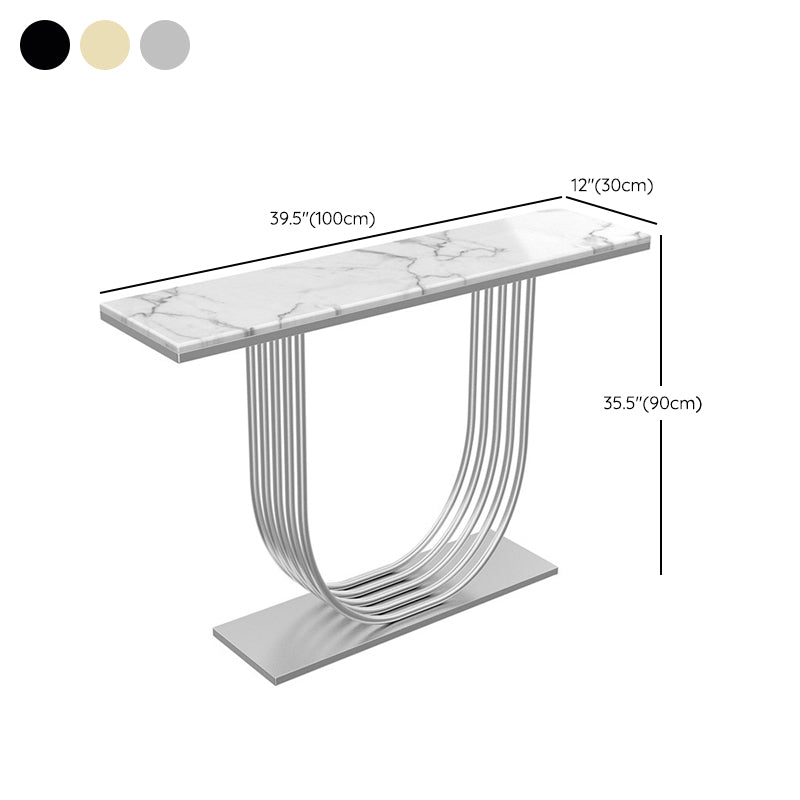 35.43" Tall Modern Console Table Marble 1-shelf Accent Table for Hall Clearhalo 'Console Tables' 'console_tables' 'Entry & Mudroom Furniture' 'furn' 'furn_console_tables' 'Furniture' 6458152